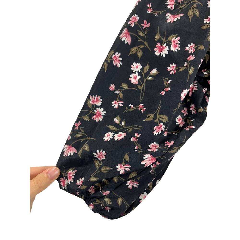 WAYF dress black floral puff sleeve babydoll - Picture 4 of 4